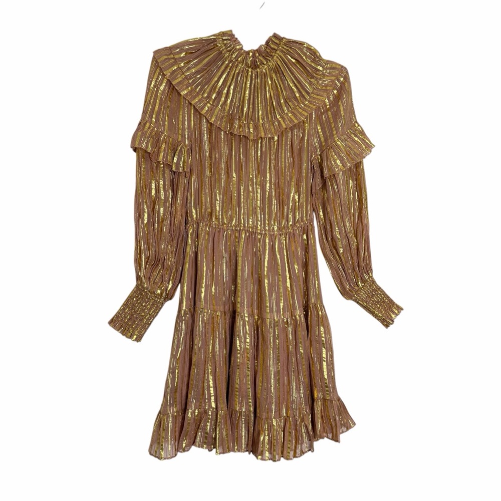Ulla Johnson Averil Ruffled Georgette Dress in Blush - Picture 3 of 10